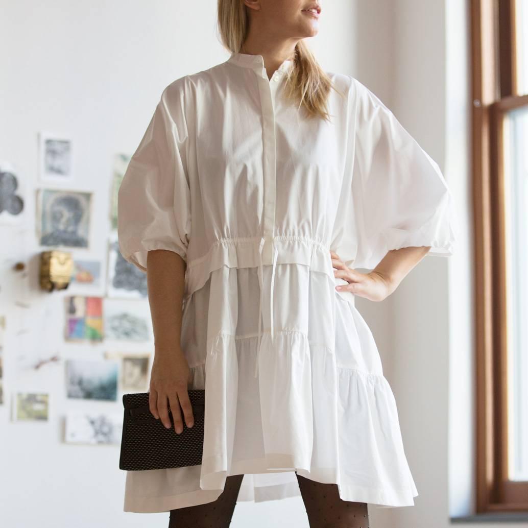 Women's Chloe' White Cotton Dress For Sale