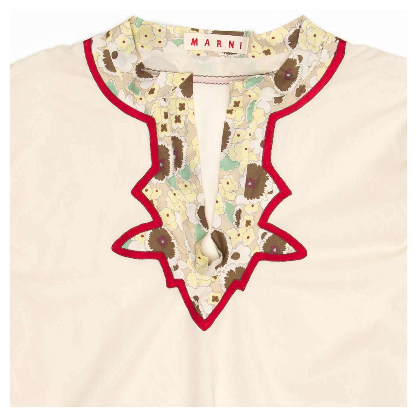 Marni Multicolor Floral Print Cotton Tunic In New Condition For Sale In Brooklyn, NY