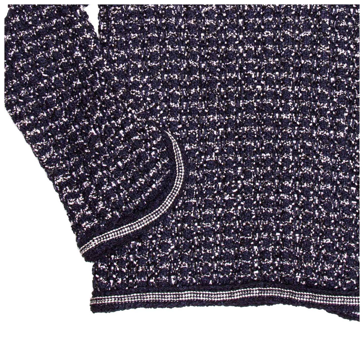 Women's Chanel Navy & Silver Knit Jacket 