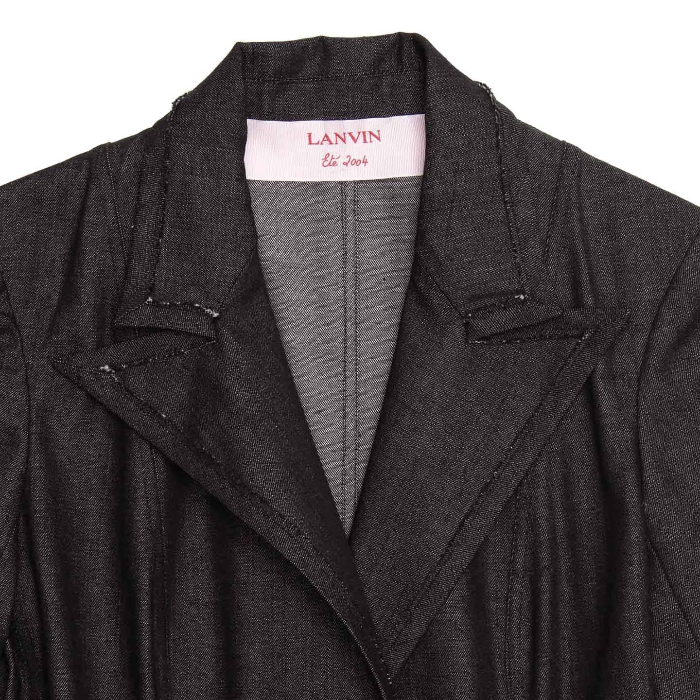 Women's Lanvin Dark Blue Denim Blazer For Sale