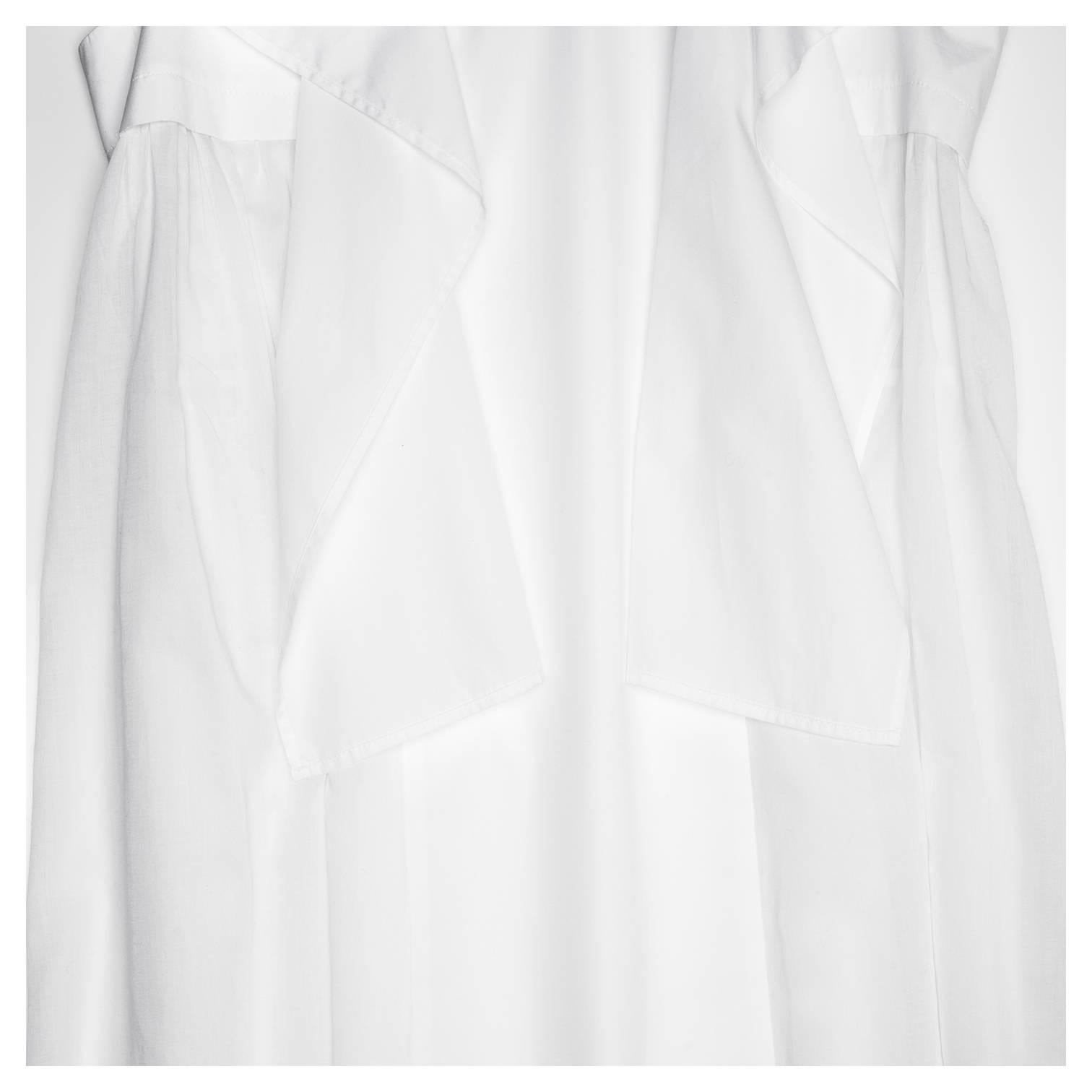 Women's Rue Du Mail White Cotton Drape Detail Dress For Sale