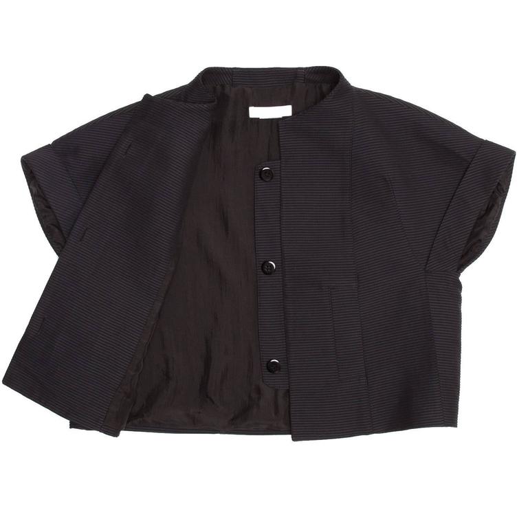 Chloe' Black Cotton Cropped Jacket For Sale at 1stDibs