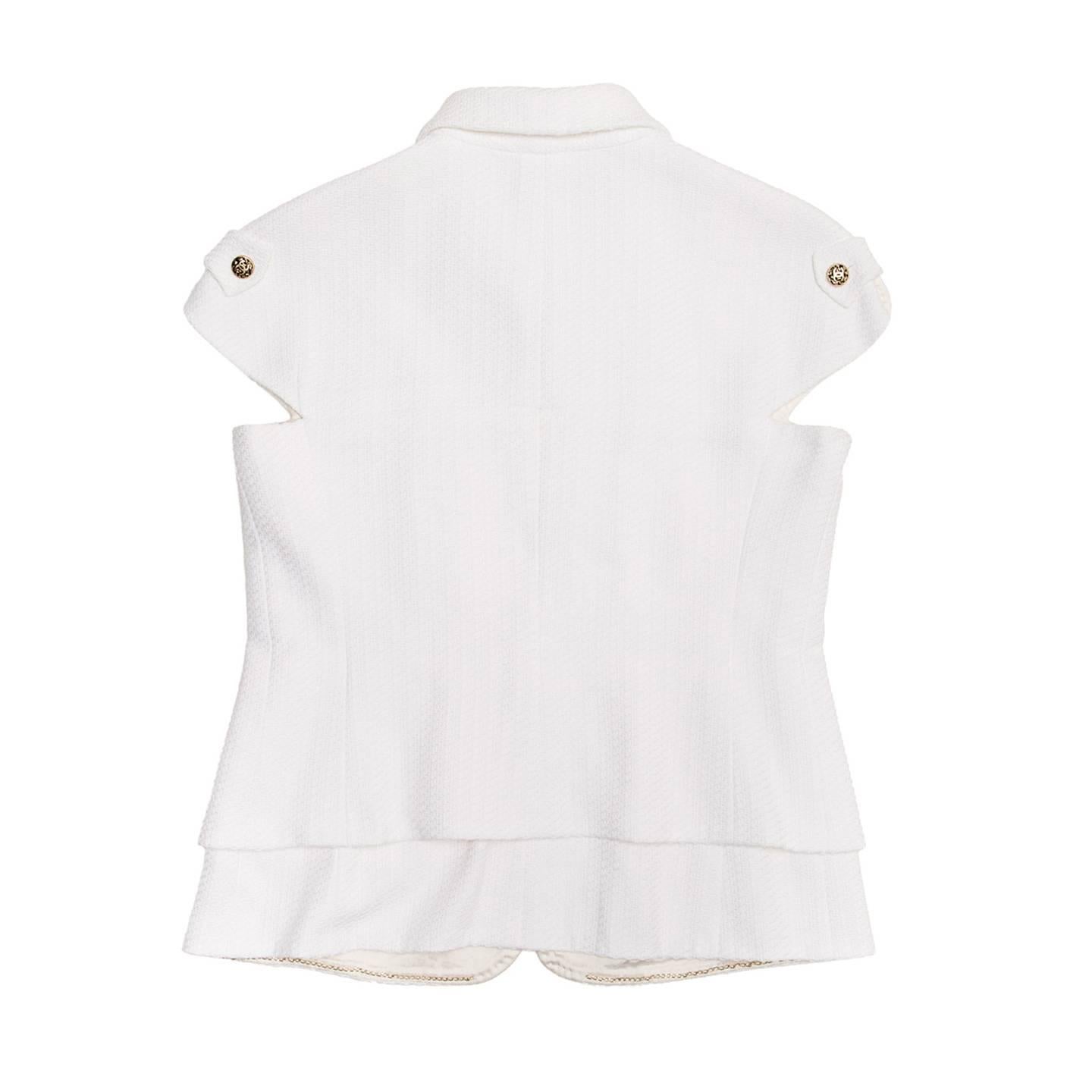 chanel white vest