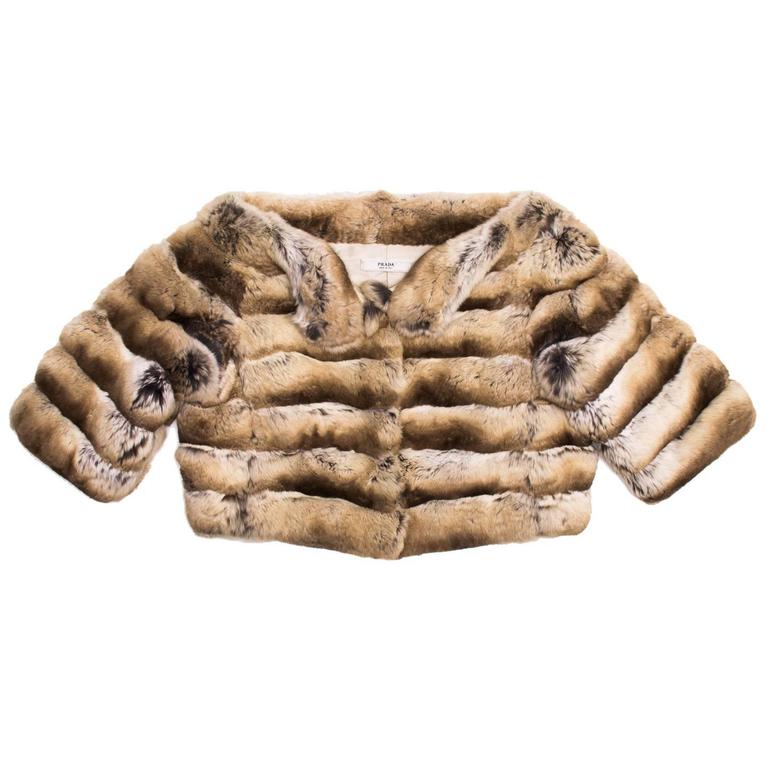 Prada Chinchilla Boat Neck Jacket For Sale at 1stDibs