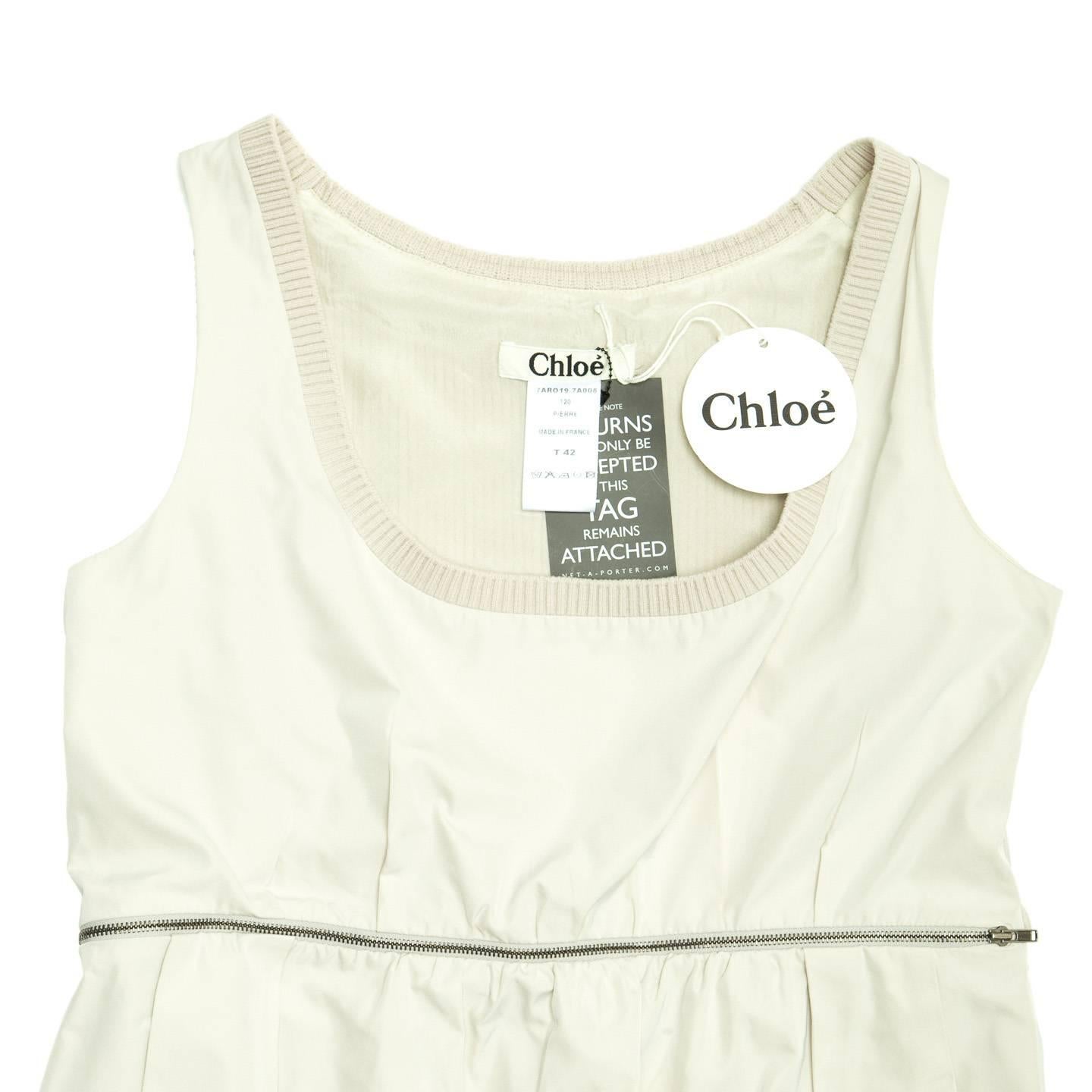 Chloe' Ivory Sleeveless Dress In New Condition For Sale In Brooklyn, NY