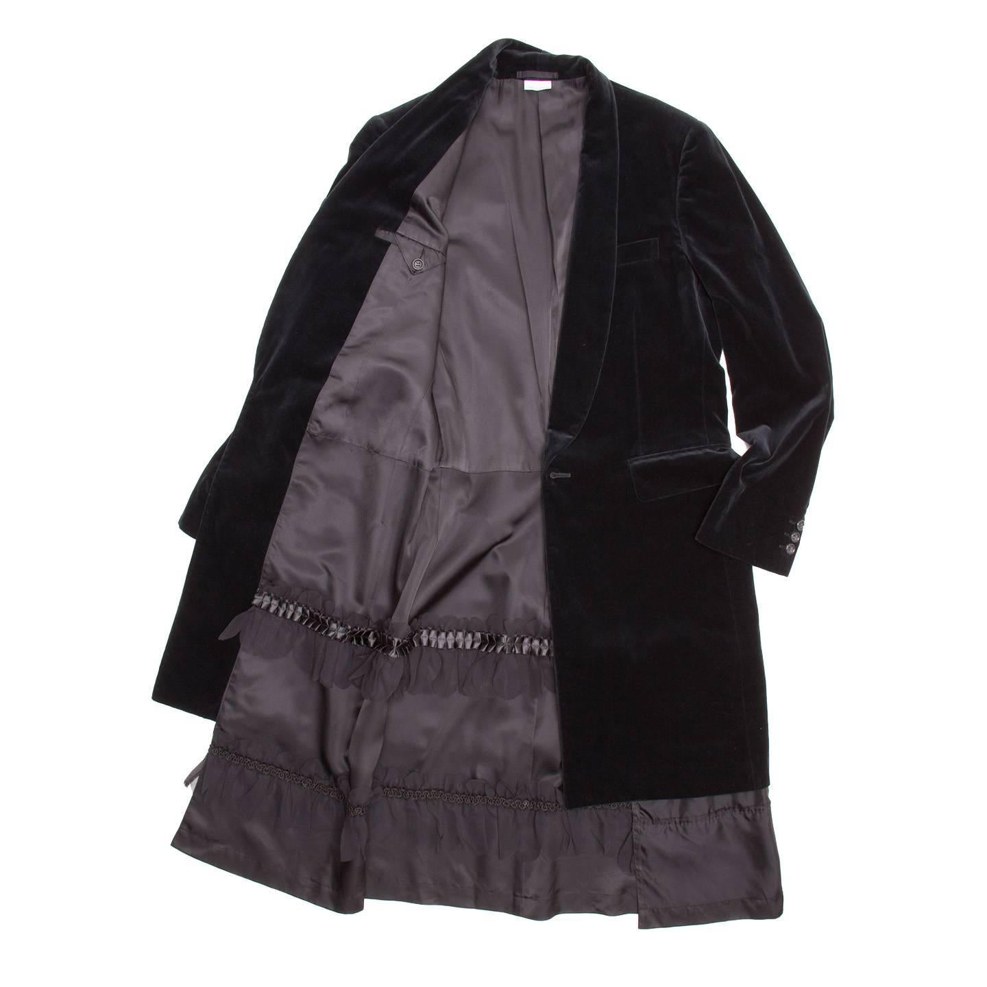 Comme des Garçons Black Velvet Coat In New Condition For Sale In Brooklyn, NY