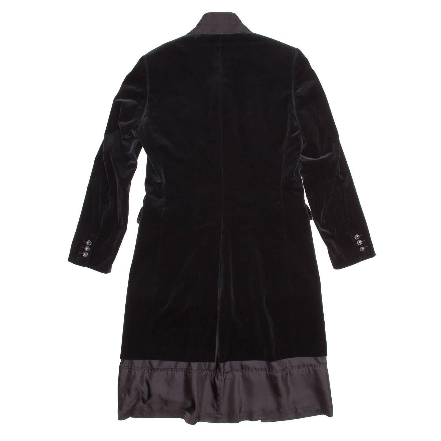 Women's Comme des Garçons Black Velvet Coat For Sale