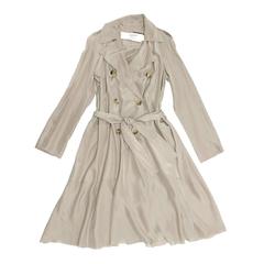 Lanvin Taupe Silk Trench Coat