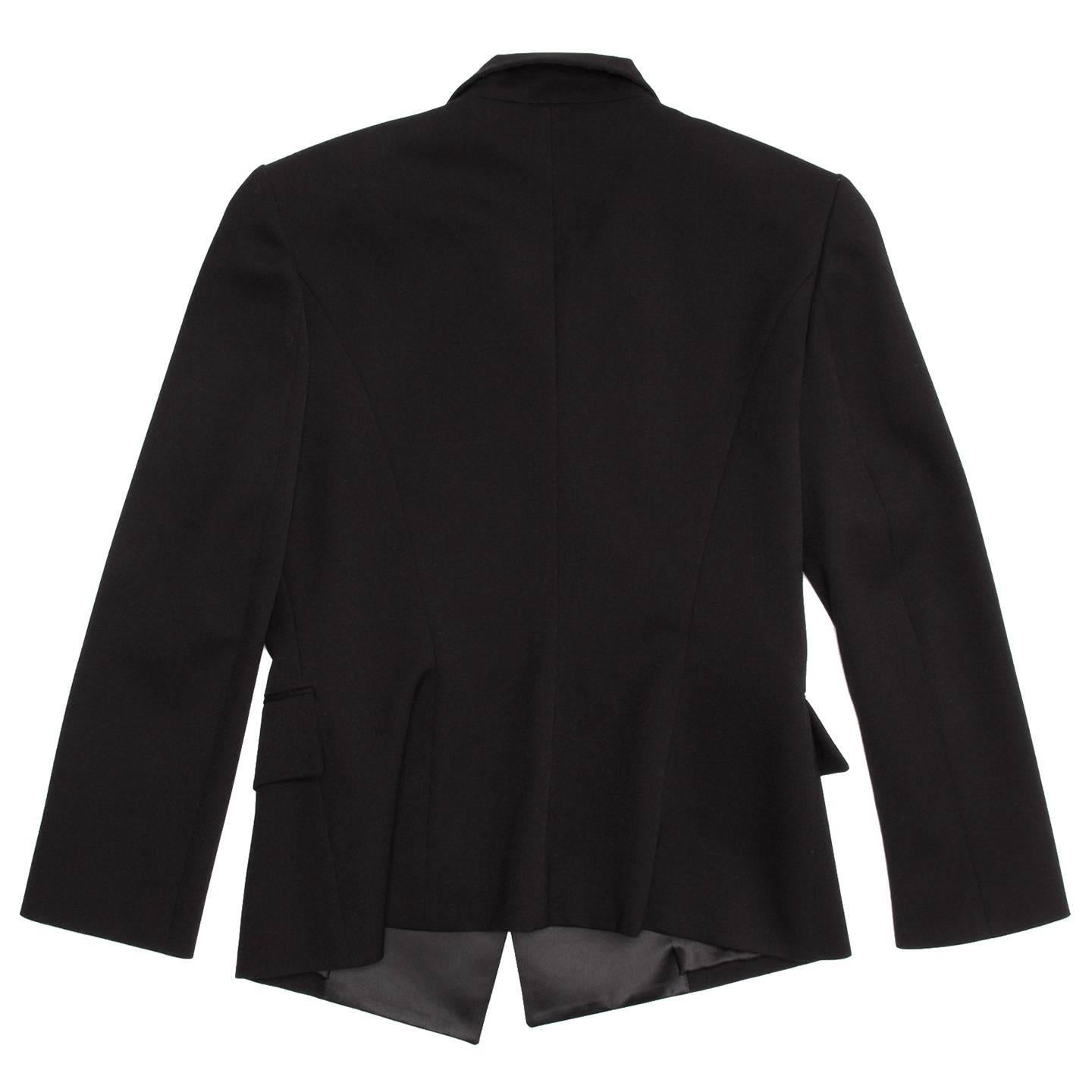 Women's Balmain Black Wool Tuxedo Jacket For Sale