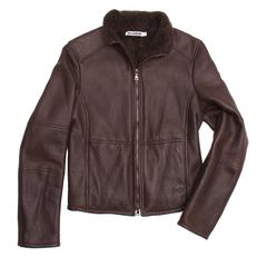 Jil Sander Brown Shearling Cropped Jacket