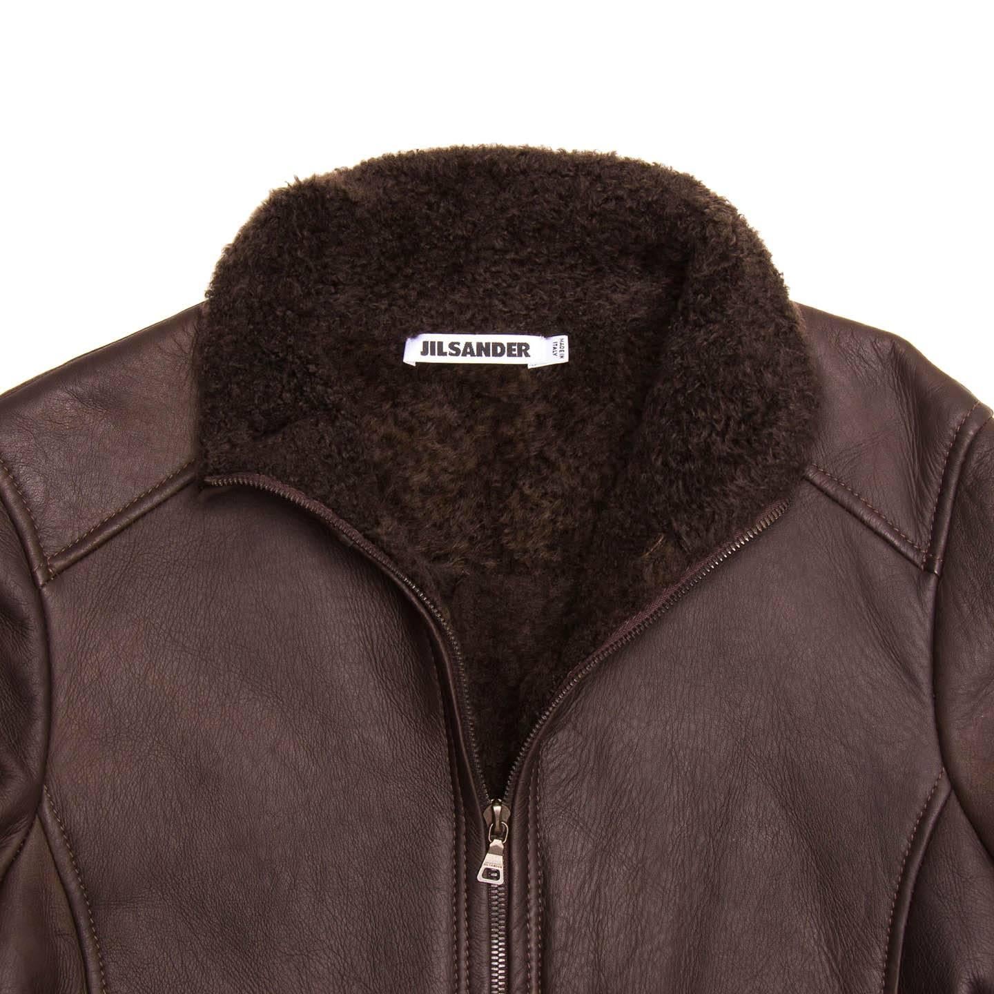 Women's or Men's Jil Sander Brown Shearling Cropped Jacket