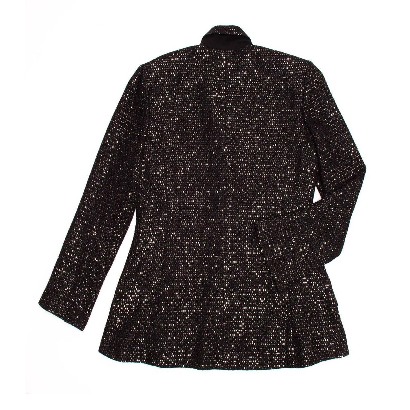 Chanel Black & Gold Sequined Tailored Blazer In New Condition For Sale In Brooklyn, NY