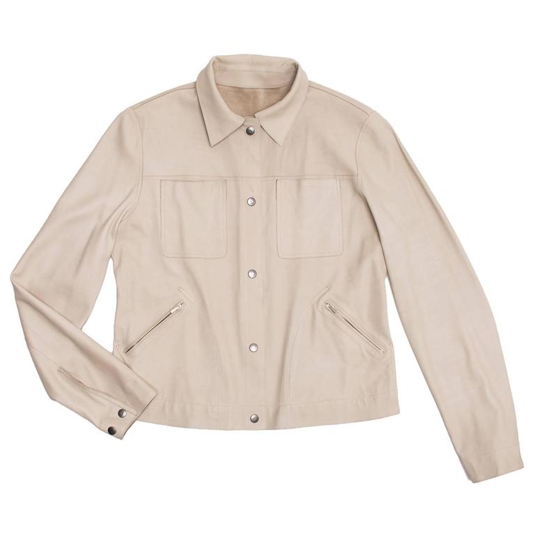 Jil Sander Tan Leather and Suede Reversible Jacket For Sale at 1stDibs ...