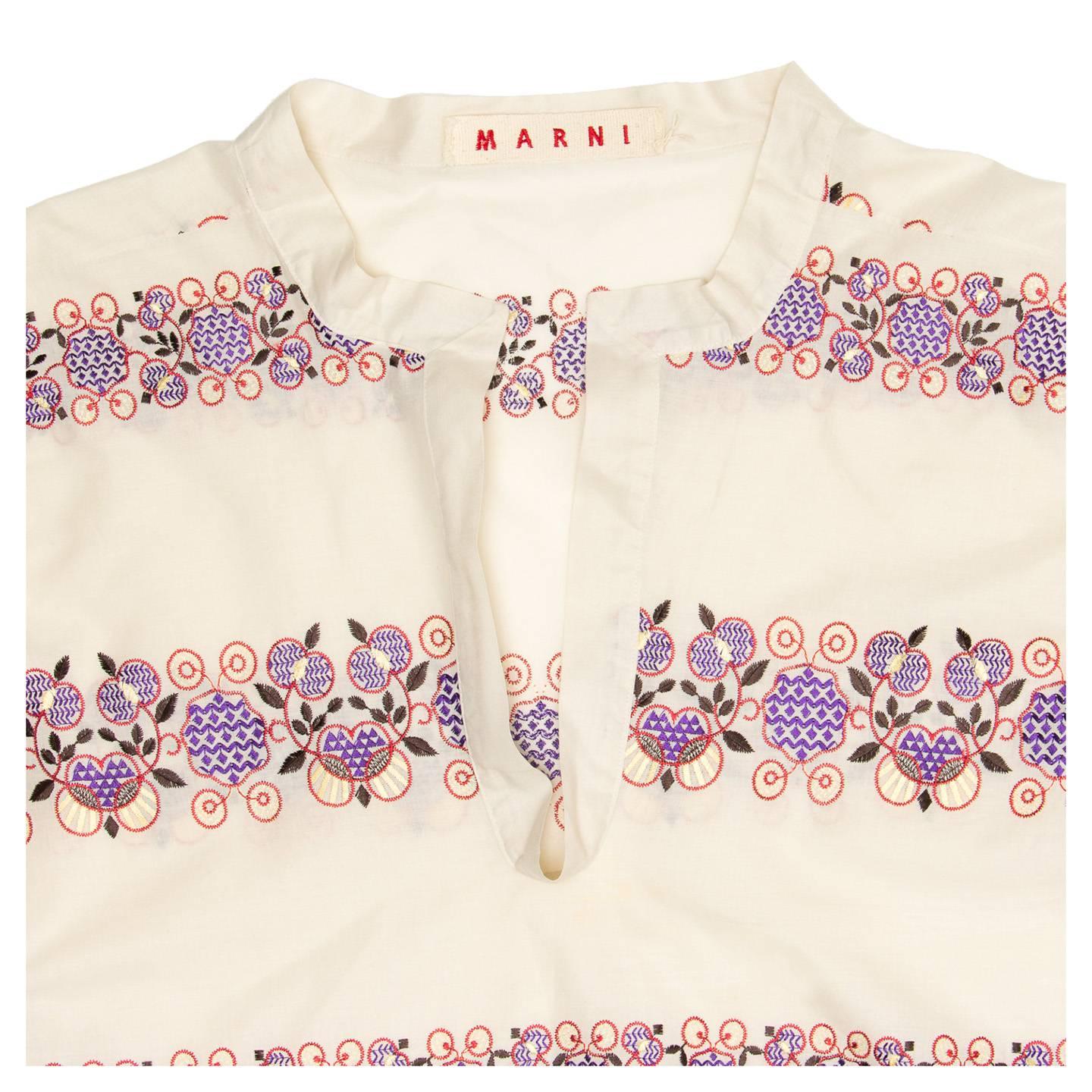 Marni Multicolor Floral Embroideries Tunic In New Condition For Sale In Brooklyn, NY