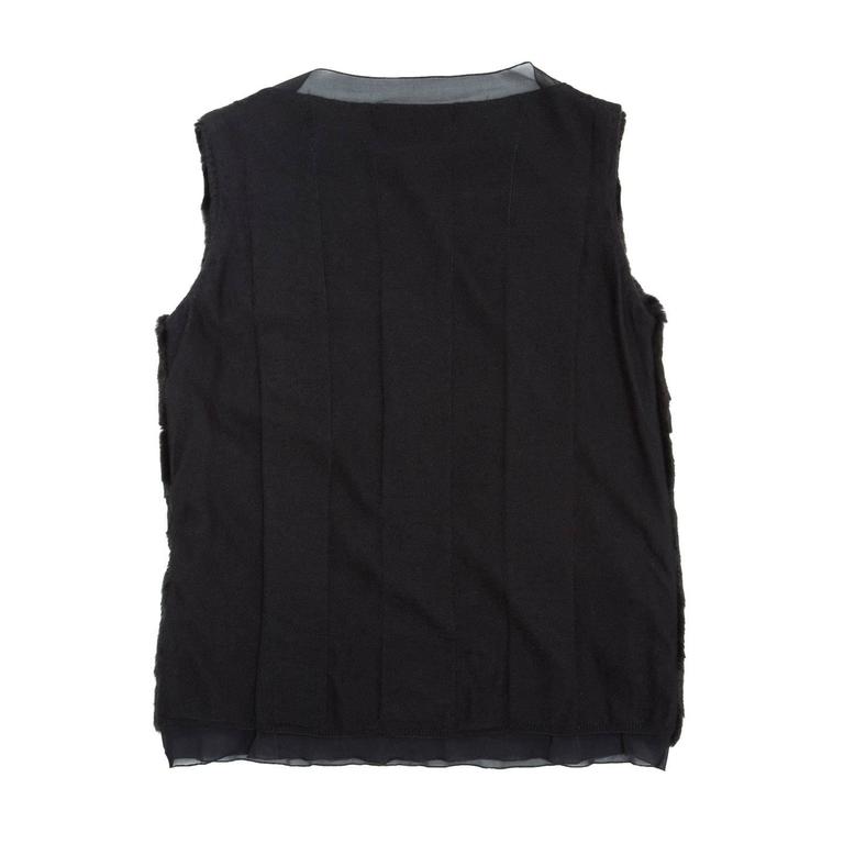 Prada Black Fur and Cashmere Top For Sale at 1stdibs