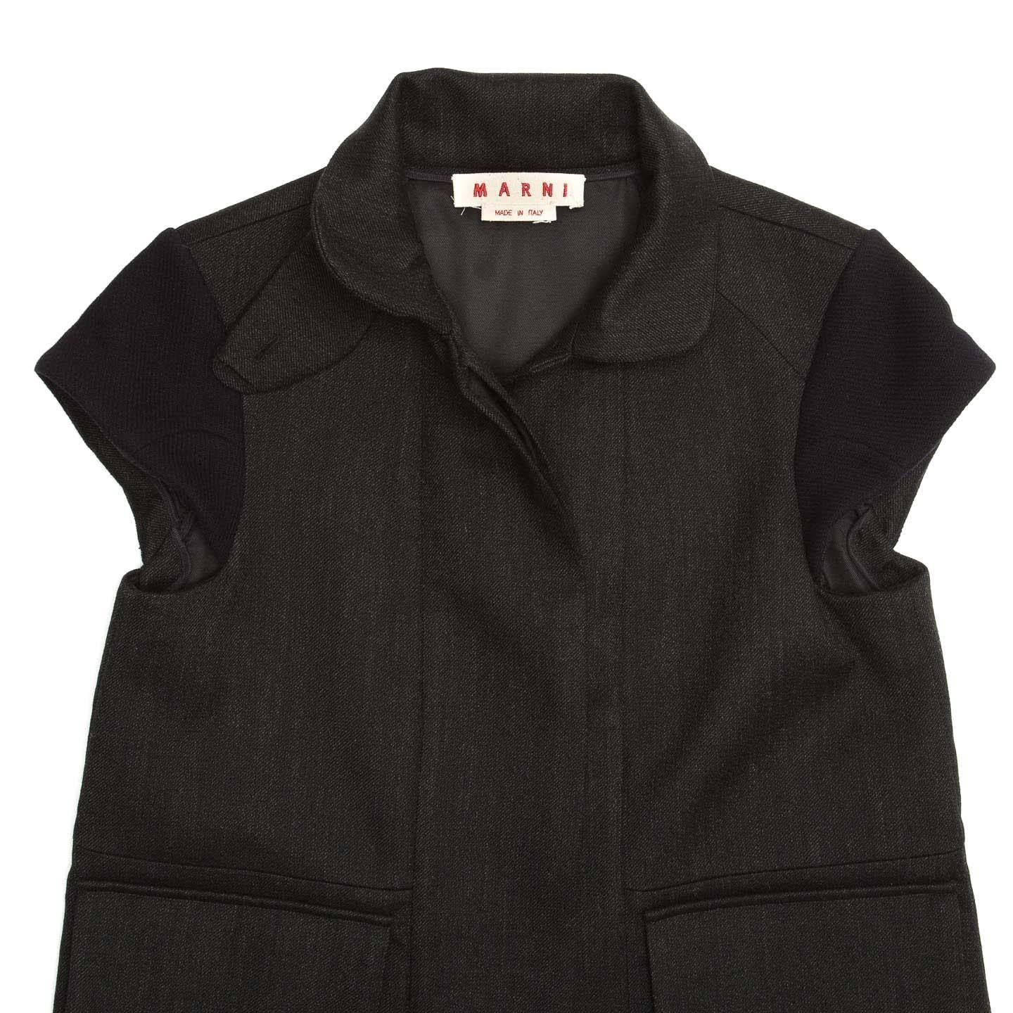 Marni Dark Grey Cap Sleeve Coat For Sale 1