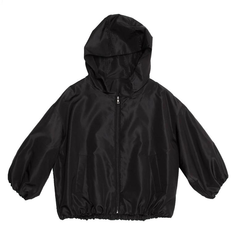 Prada Black Quilted Hooded Bomber Jacket For Sale at 1stDibs