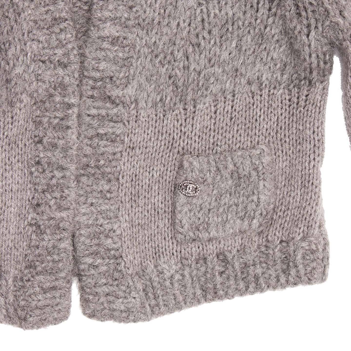 grey angora cardigan