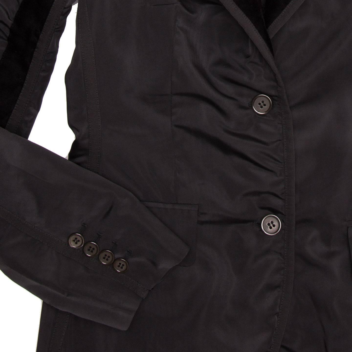 Yves Saint Laurent Black Silk Fitted Tuxedo Style Jacket For Sale 1