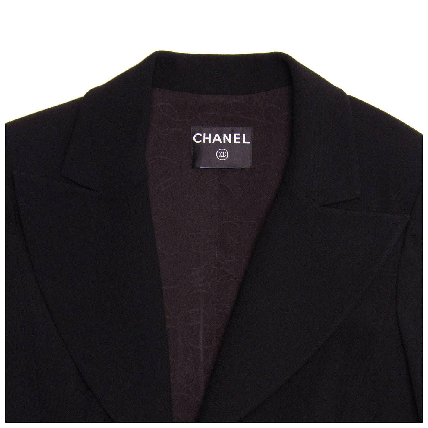 Chanel Black Wool Short Blazer with Peplum Detail 1