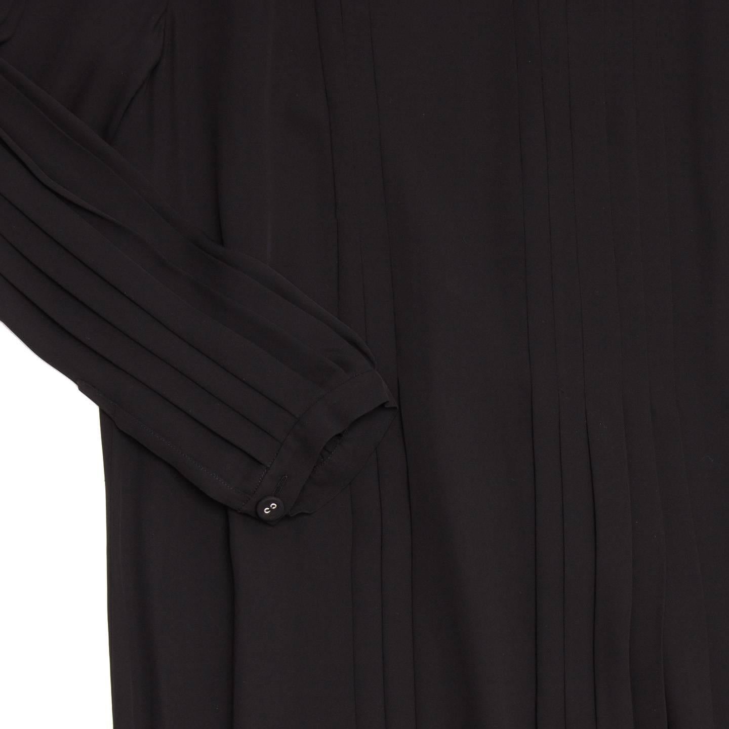 Women's Prada Black Silk Long Sleeve Dress For Sale