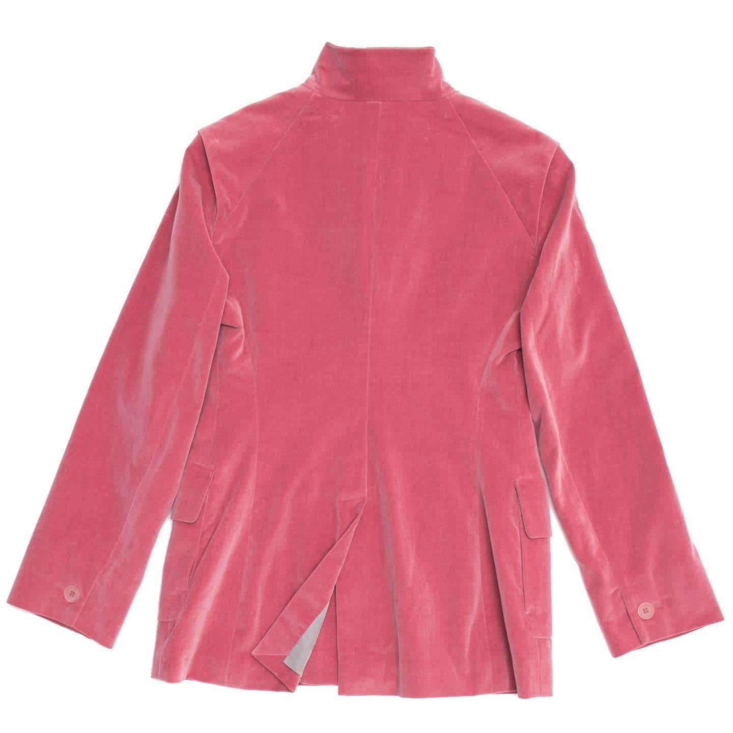 Women's Jil Sander Pink Velvet Blazer For Sale