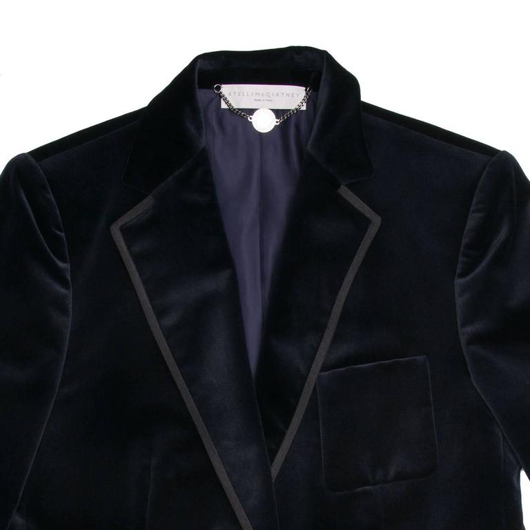 Stella McCartney Blue Cotton Velvet Blazer For Sale at 1stDibs