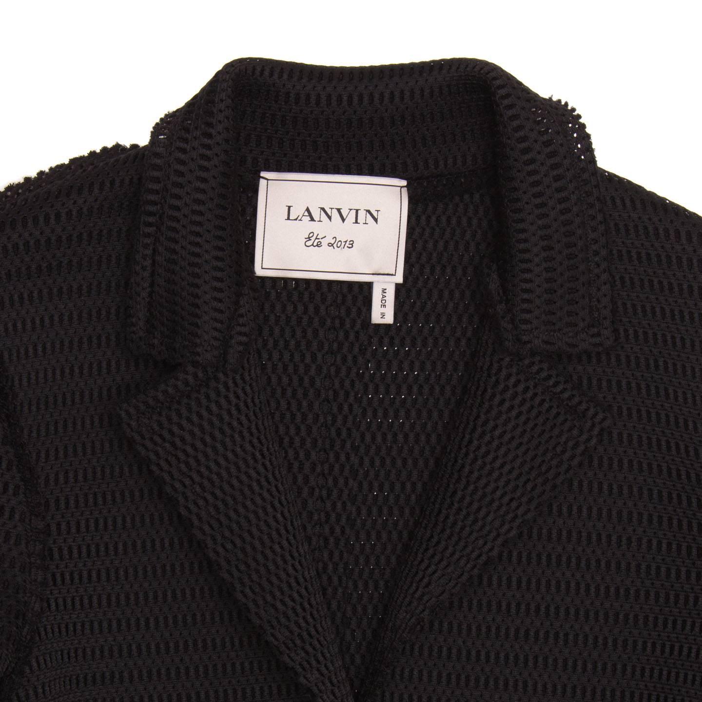 Lanvin Black Perforated Blazer For Sale 1