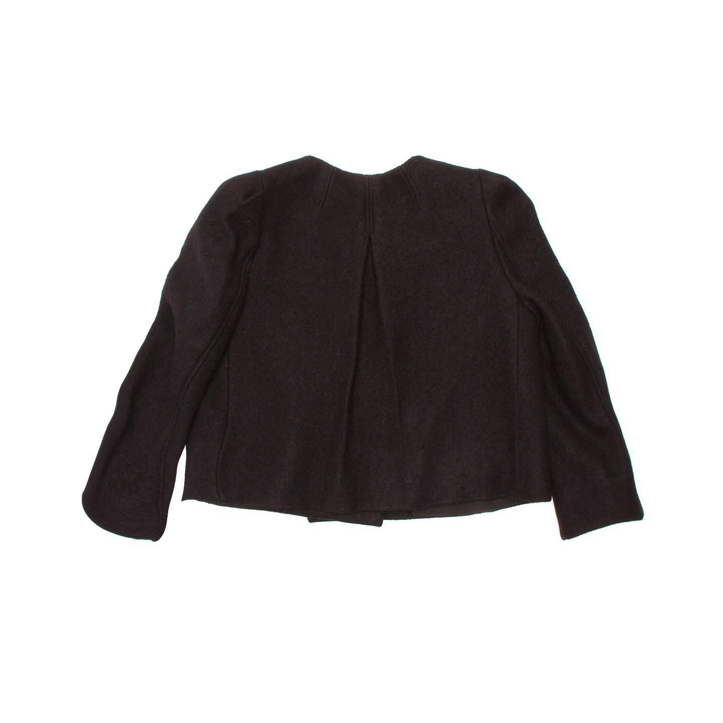 Chloe' Black Wool Cropped Blazer For Sale at 1stdibs