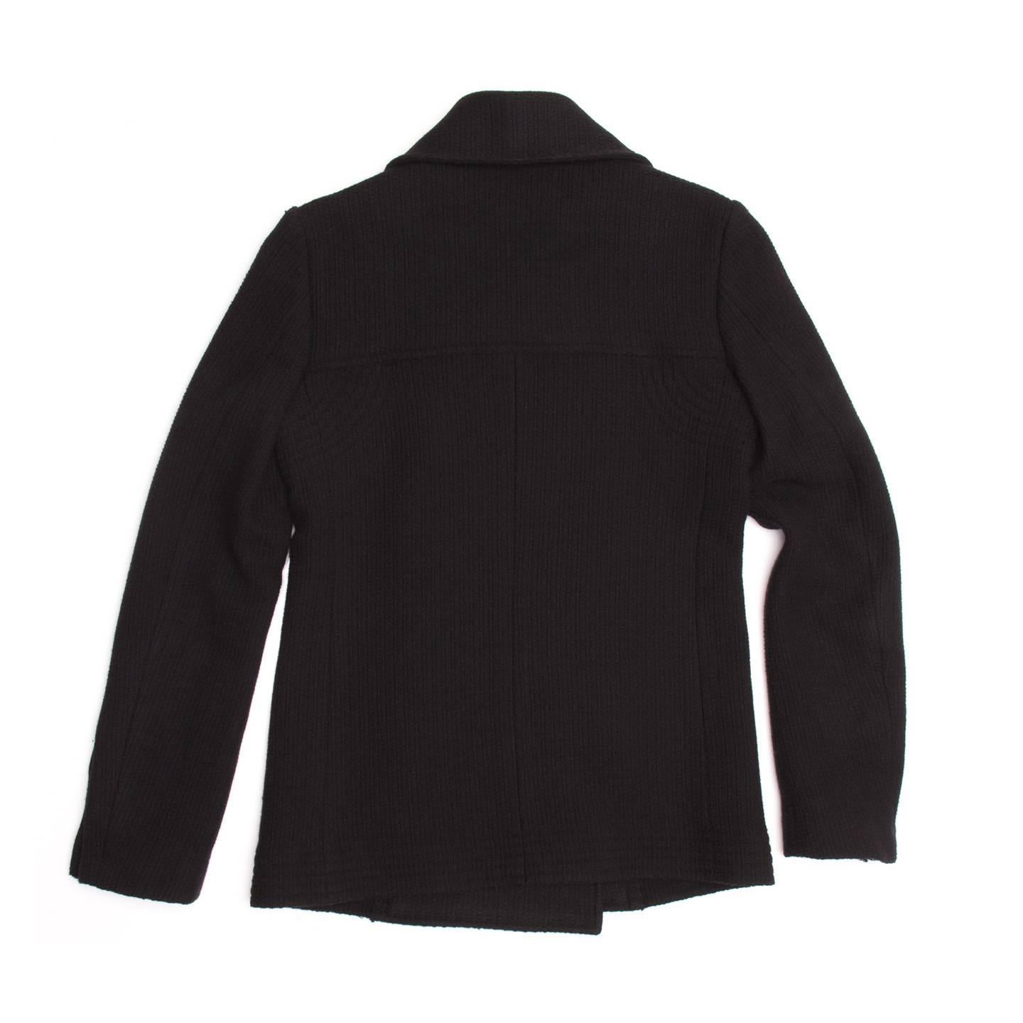 Women's Chanel Black Wool Peacoat Jacket