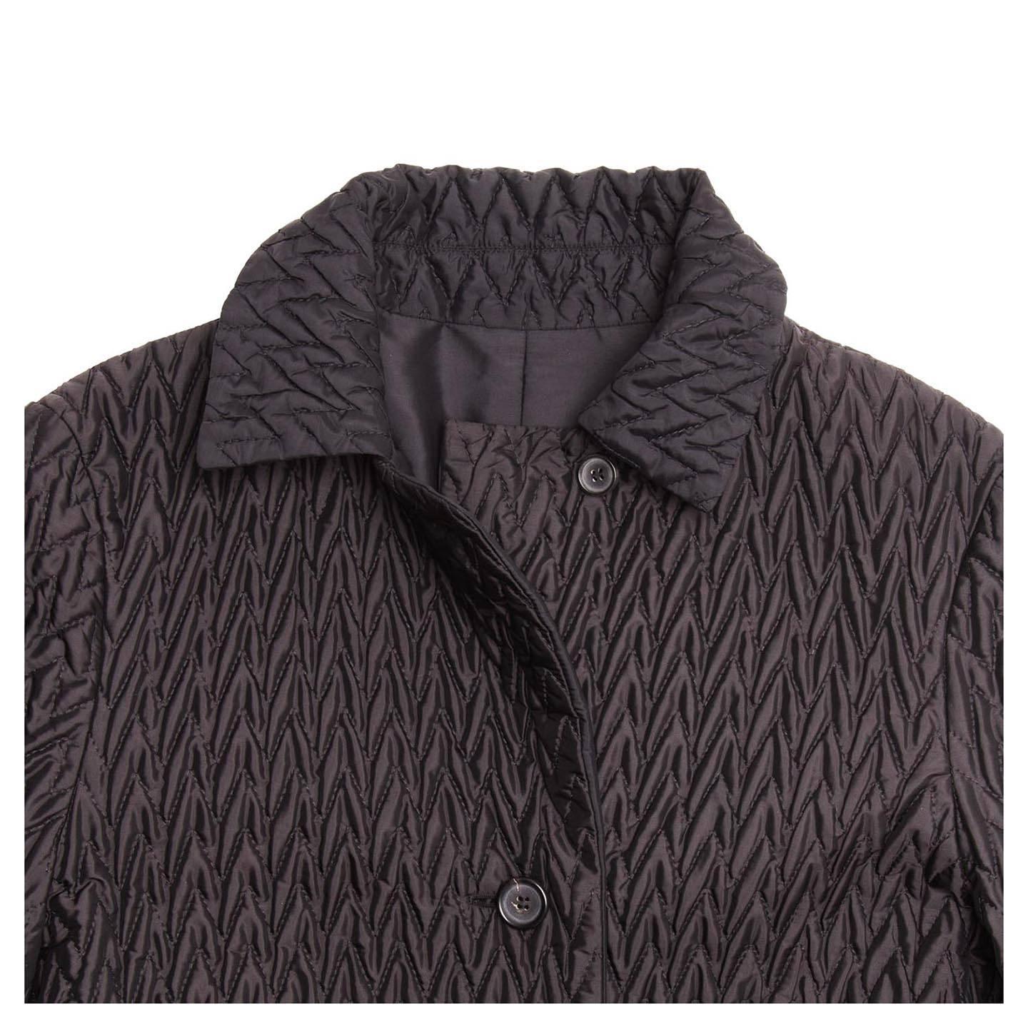 Jil Sander Black Reversible Quilted Coat For Sale 2