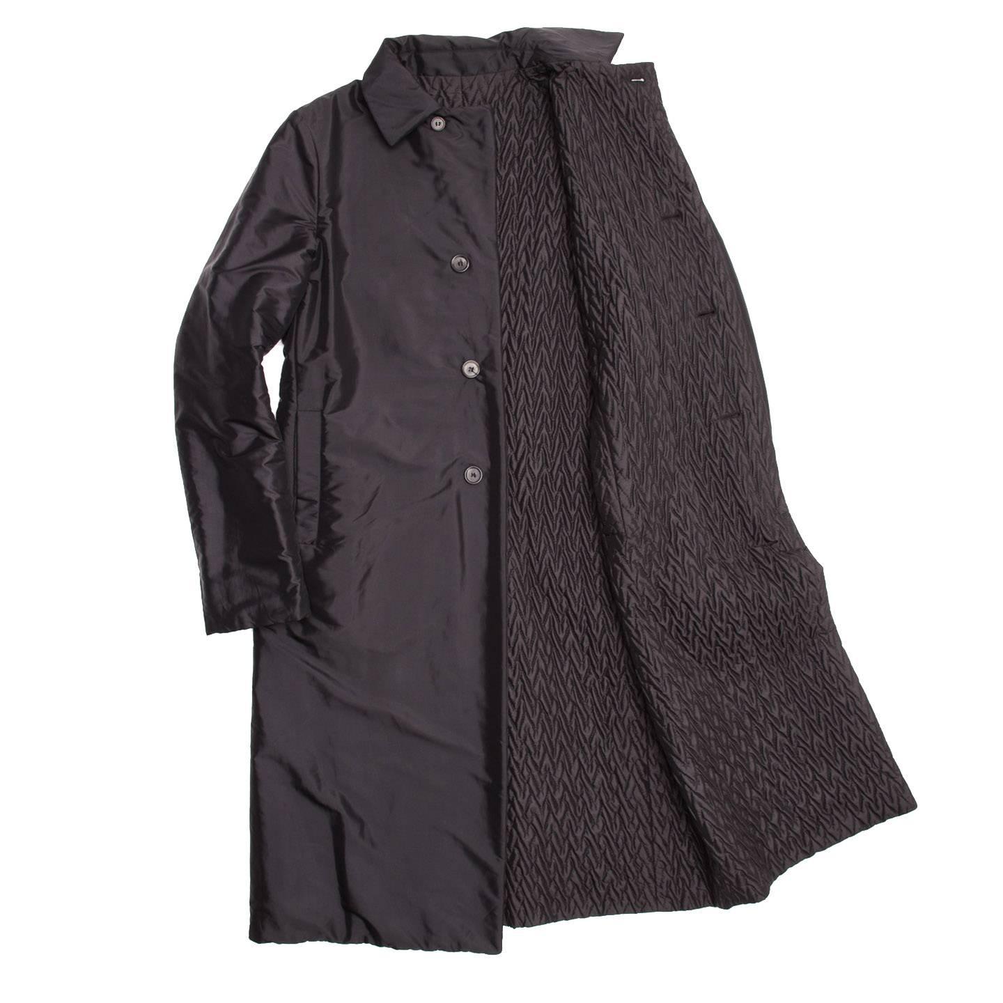 Women's Jil Sander Black Reversible Quilted Coat For Sale