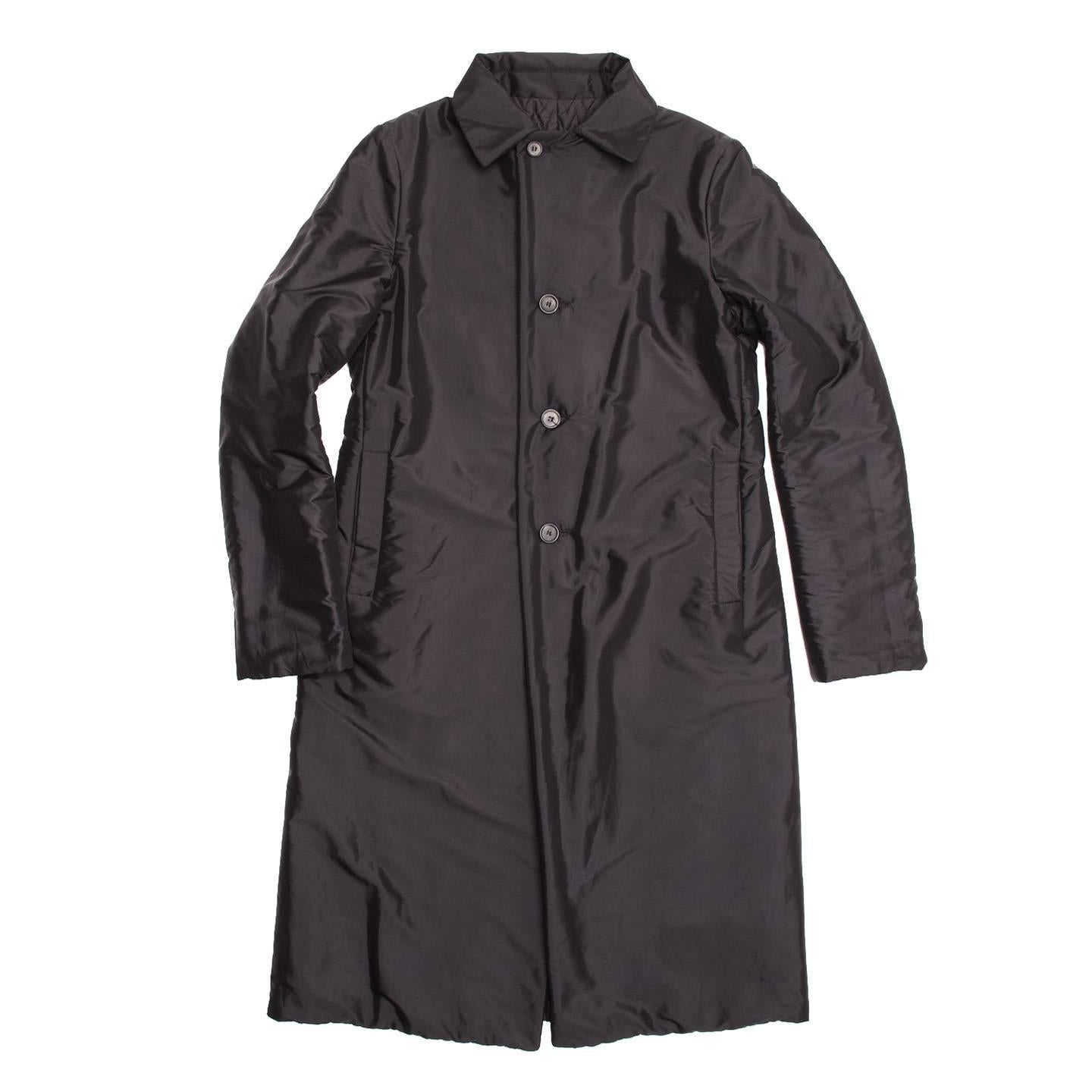 Jil Sander Black Reversible Quilted Coat In Excellent Condition For Sale In Brooklyn, NY