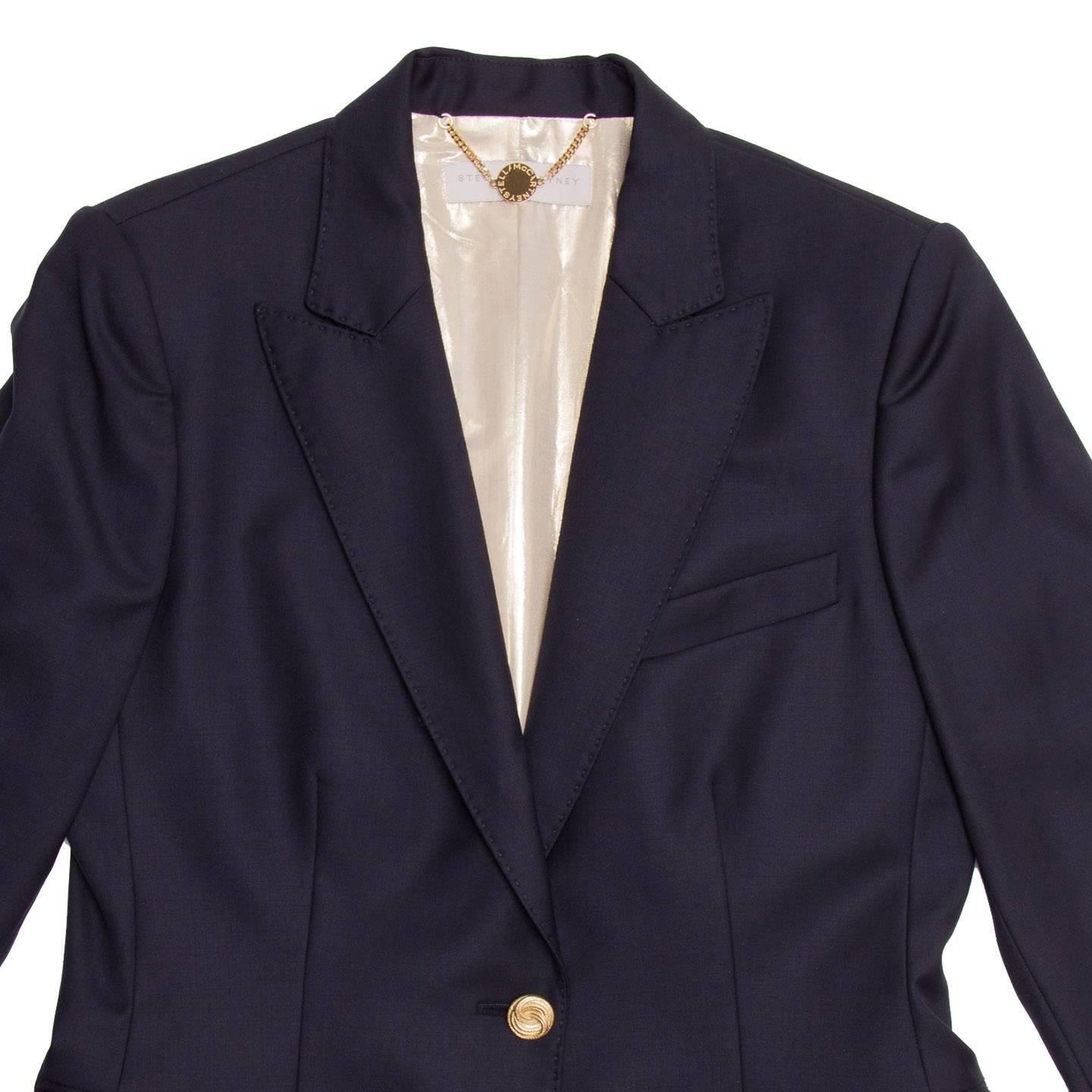 Stella McCartney Navy Wool Blazer In New Condition For Sale In Brooklyn, NY