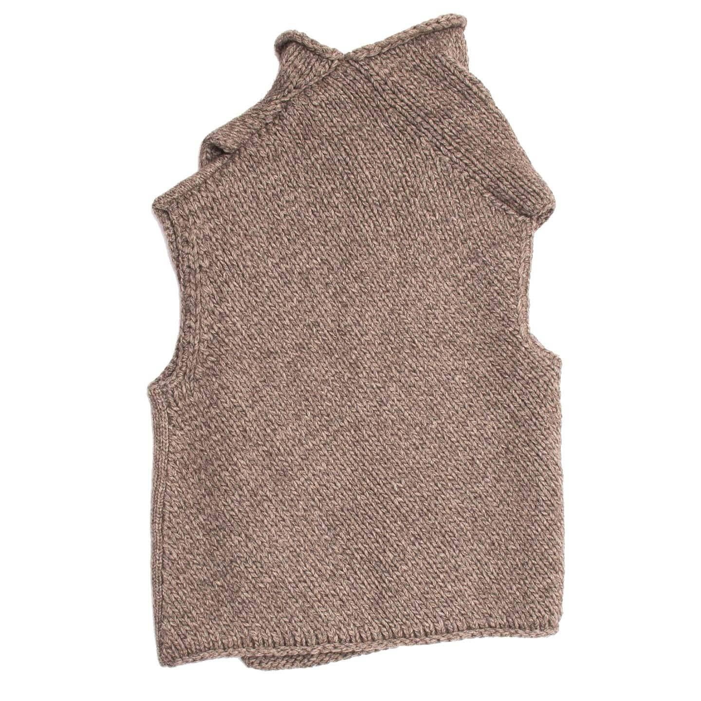 Celine Grey Brown Chunky Sleeveless Knit In New Condition For Sale In Brooklyn, NY
