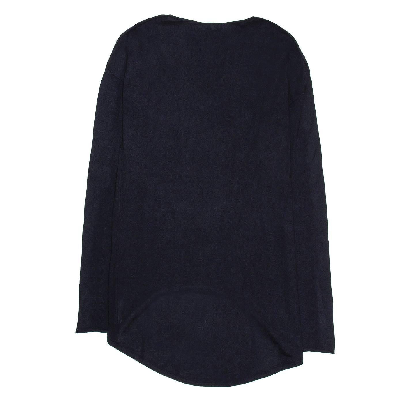 Black Brunello Cucinelli  Navy Cashmere Long Sweater For Sale