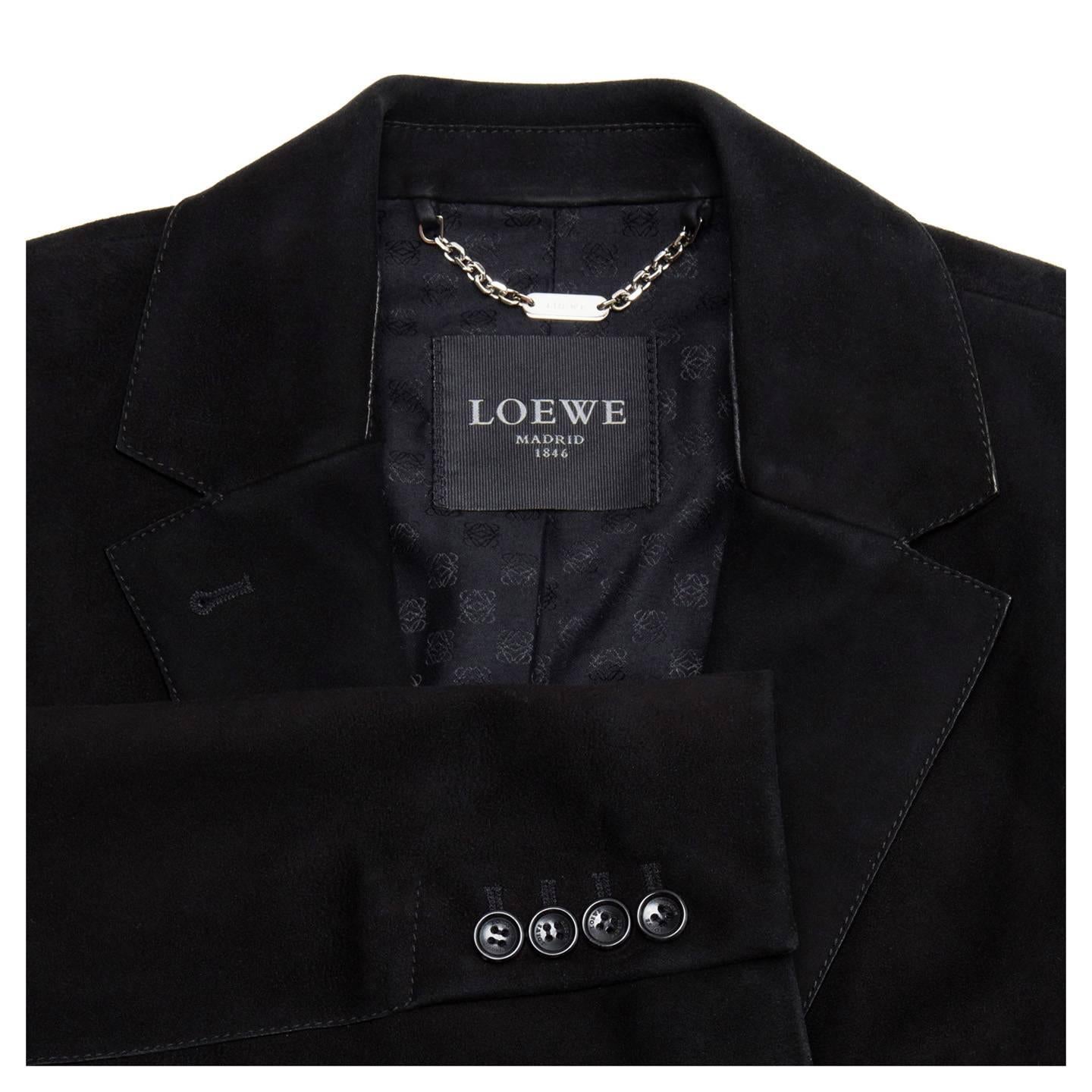 Women's Loewe Black Suede Blazer For Sale