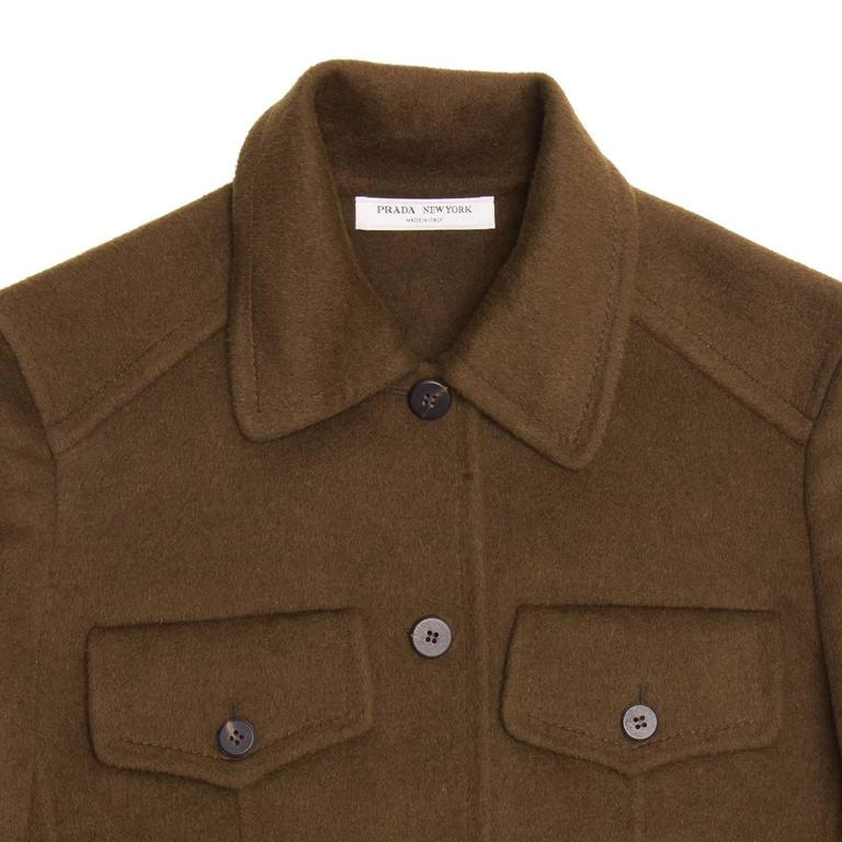 Prada Olive Angora Military Jacket For Sale at 1stDibs | prada military ...