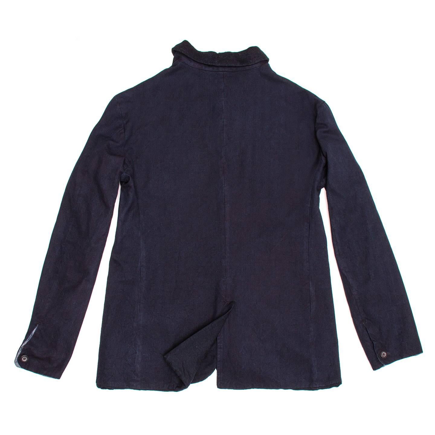 Black 45rpm Navy Cotton Reversible Jacket For Man For Sale