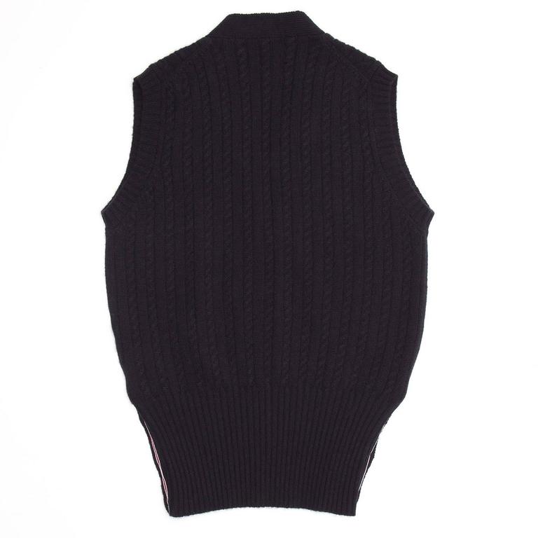 Thom Browne Navy Blue Cashmere Cable Vest For Sale at 1stDibs | thom ...