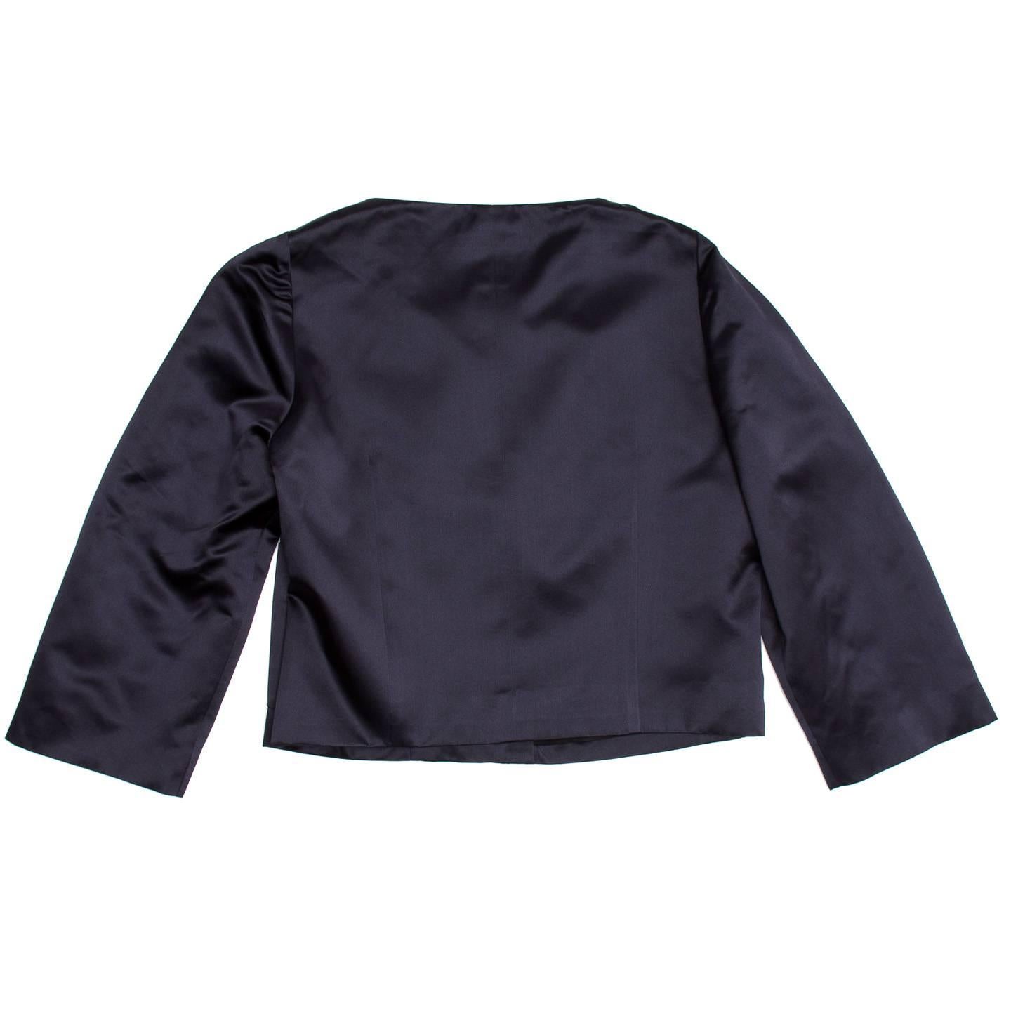 navy silk jacket