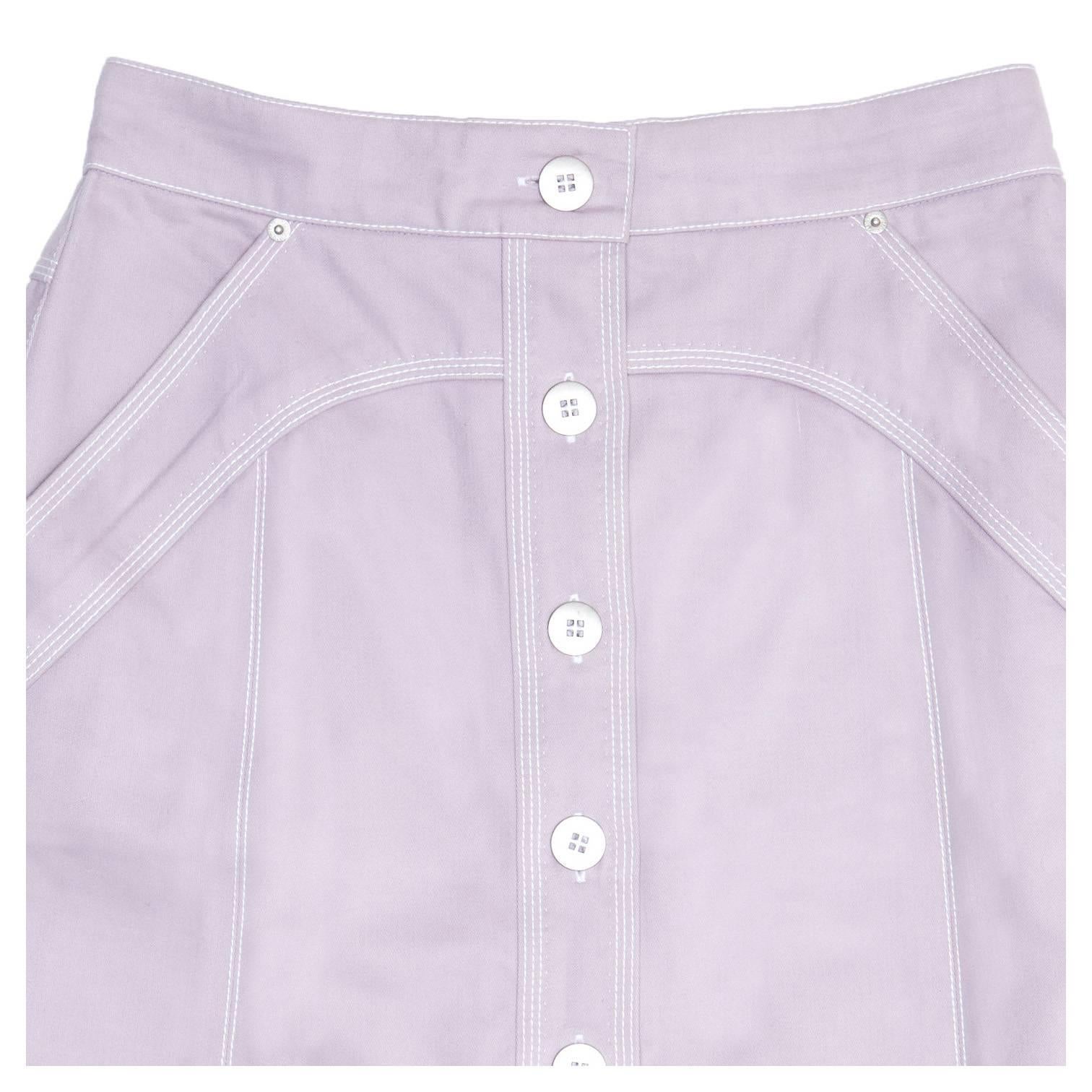 Louis Vuitton Lavender Cotton Skirt In Excellent Condition For Sale In Brooklyn, NY