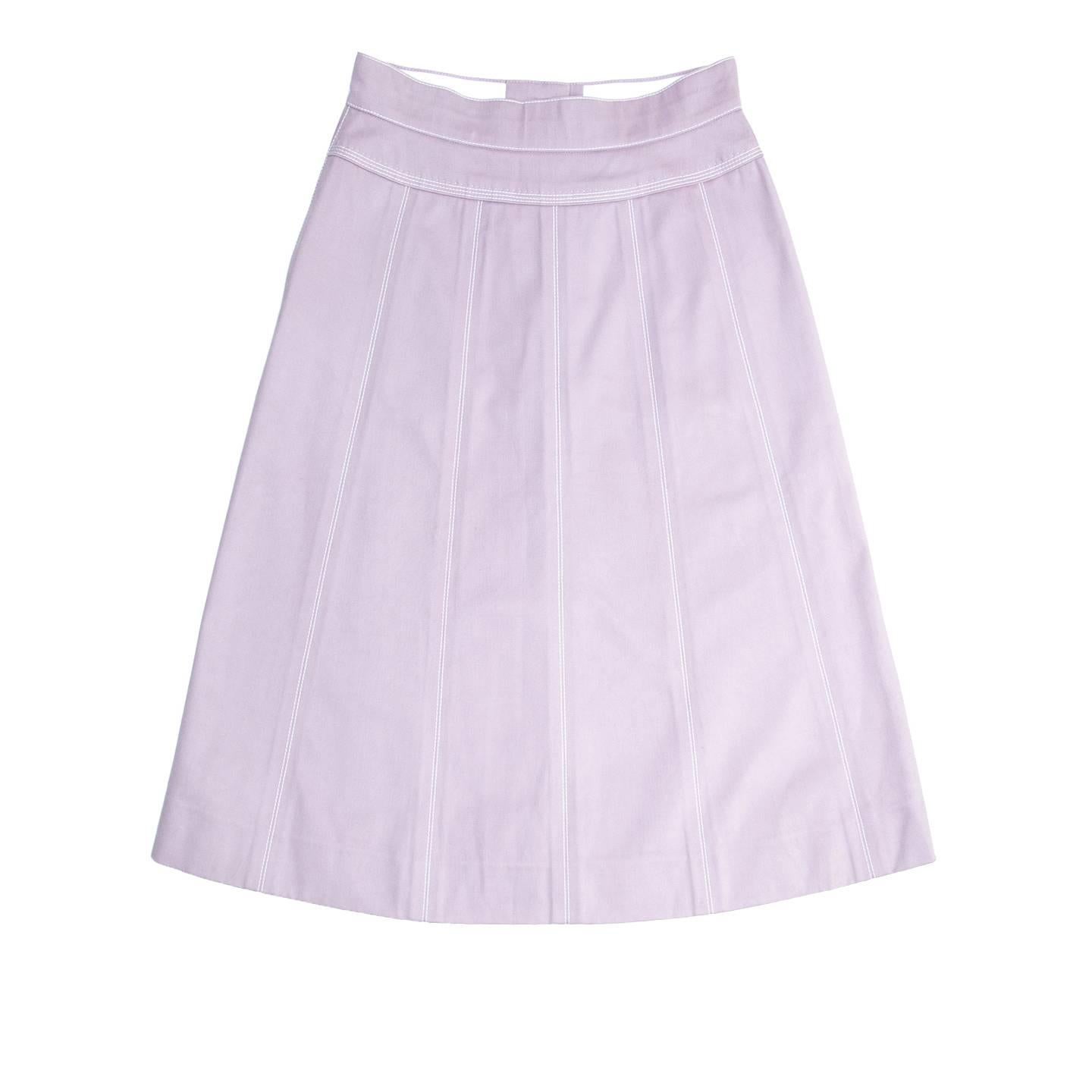 Gray Louis Vuitton Lavender Cotton Skirt For Sale