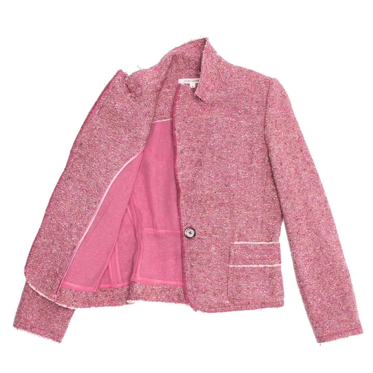 pink tweed blazer