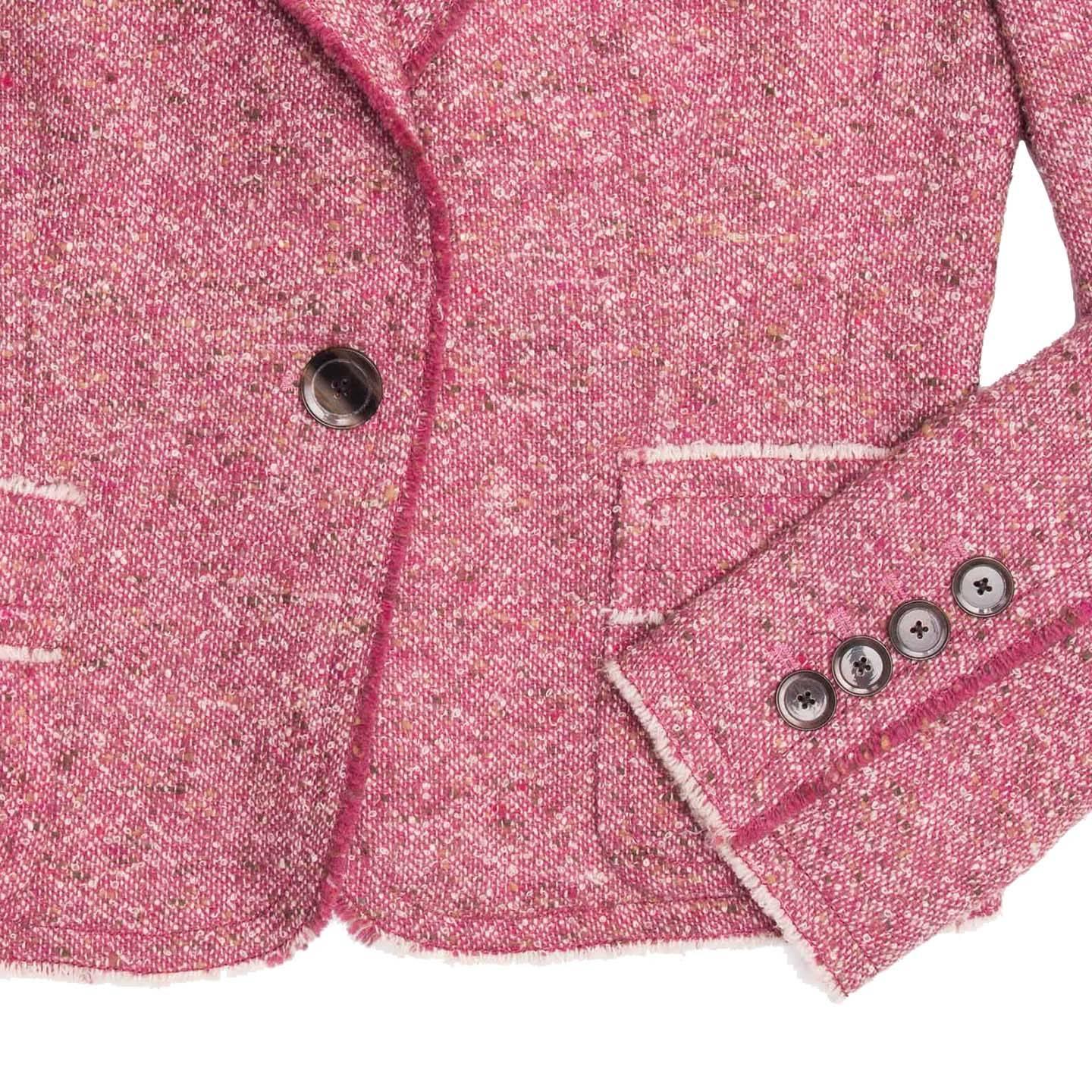 Marc Jacobs Pink Tweed Fitted Blazer In Excellent Condition For Sale In Brooklyn, NY