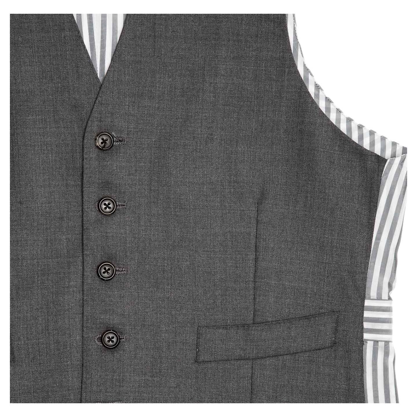 Black Thom Browne Heather Grey Wool Vest For Sale