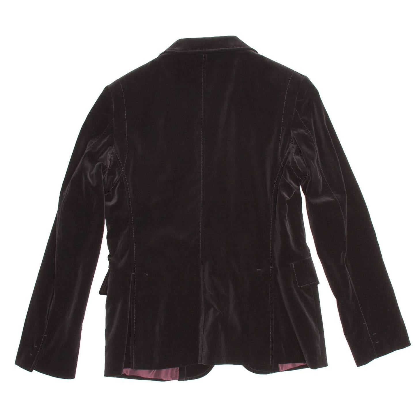 Jil Sander Black Velvet Blazer In New Condition For Sale In Brooklyn, NY