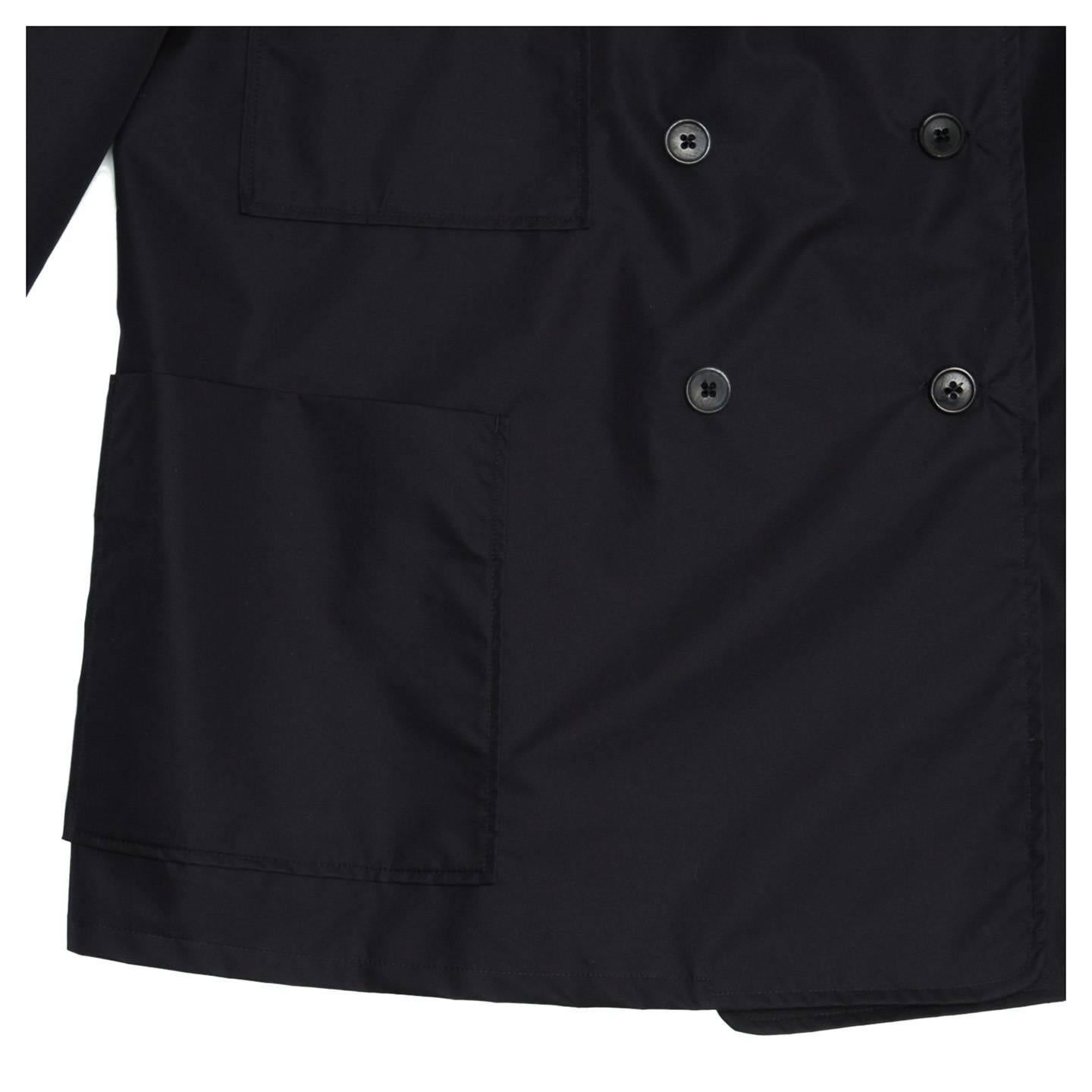 Jil Sander Navy Double Breasted Raincoat For Sale 1