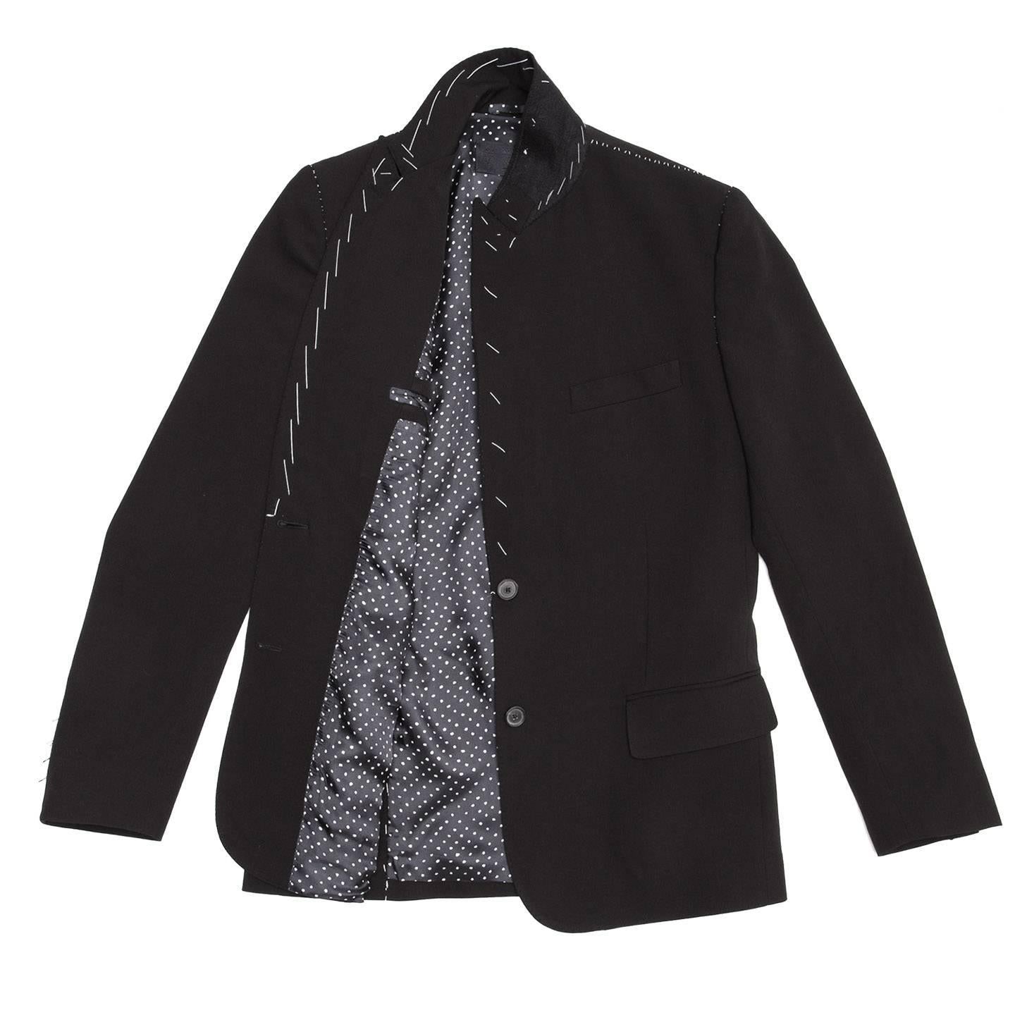 Kinder Fashion Design Black Wool Single Breasted Blazer In New Condition For Sale In Brooklyn, NY