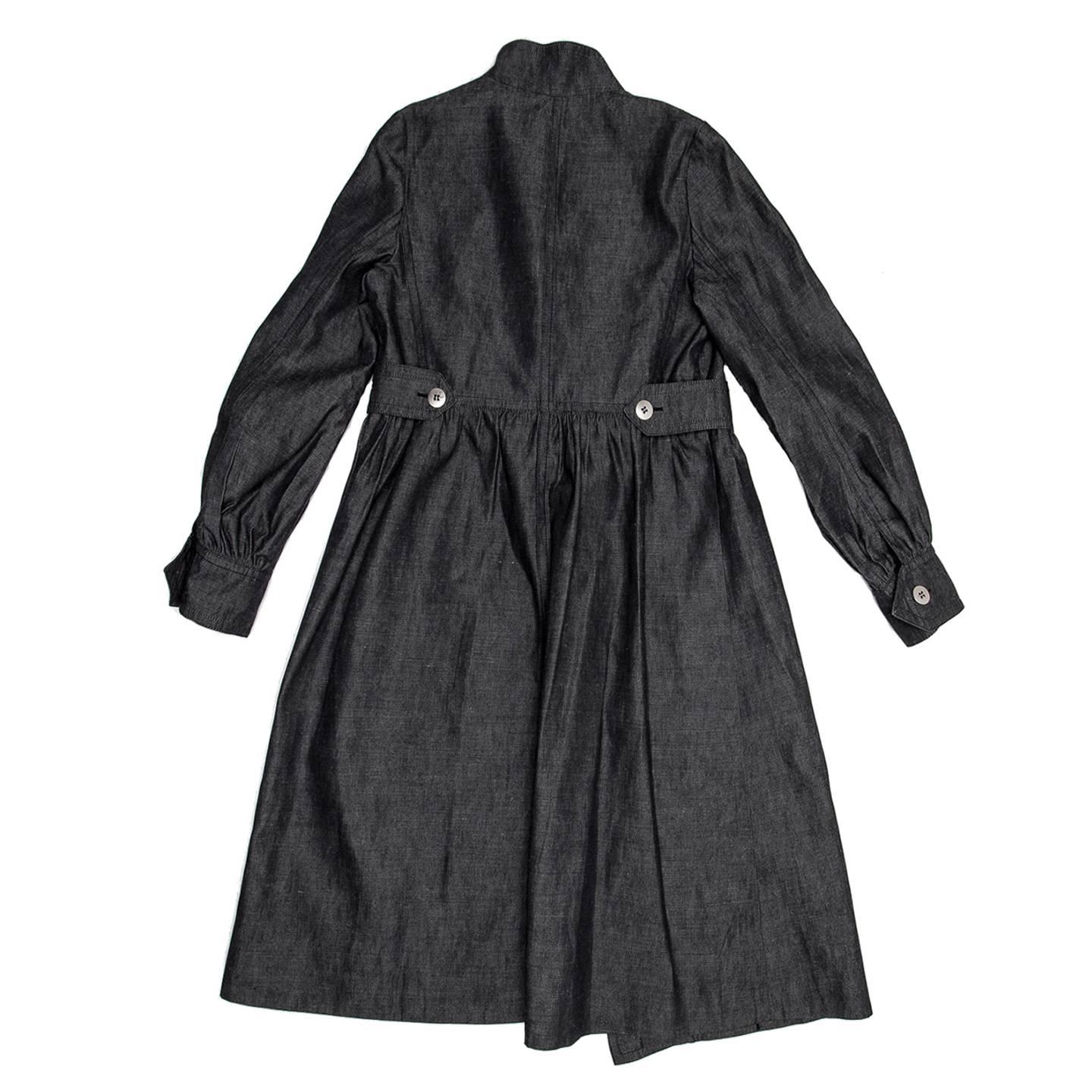 Black Louis Vuitton Dark Blue Denim Coat For Sale